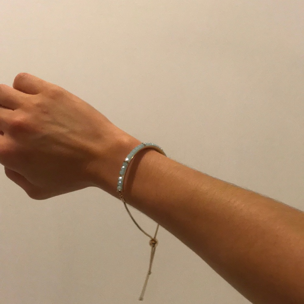 Kate Spade Gold Bracelet with Light Blue Stones